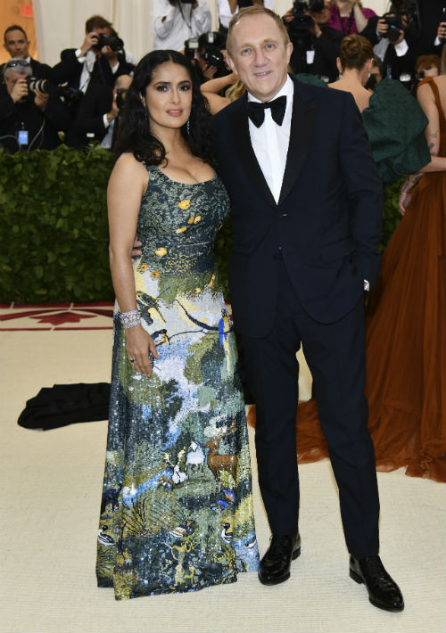 Salma Hayek y Francois-Henri Pinault (AP)