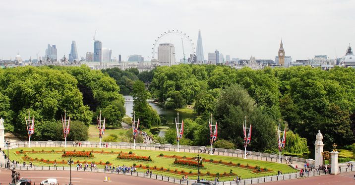 St. James Park, desde donde se ve gran parte del Londres más turístico.