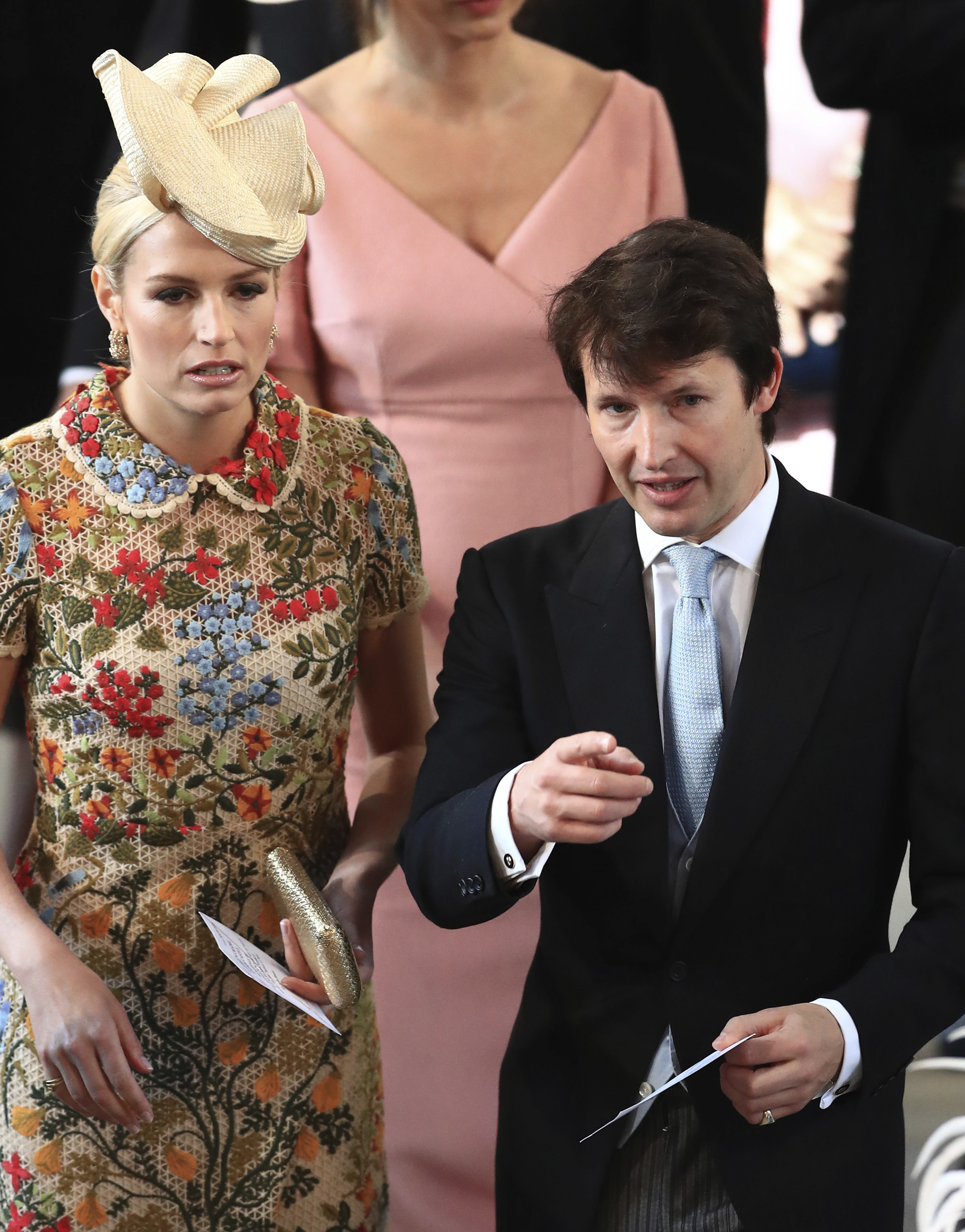 James Blunt y su esposa en la boda de Harry y Meghan. (Foto: AP)
