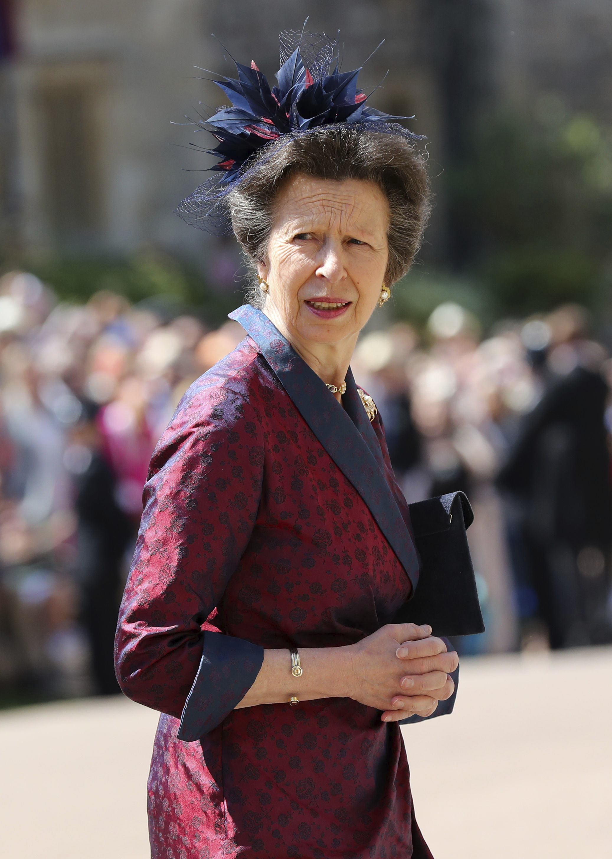 La princesa Anne, a la llega de la boda real. (Foto: AP)