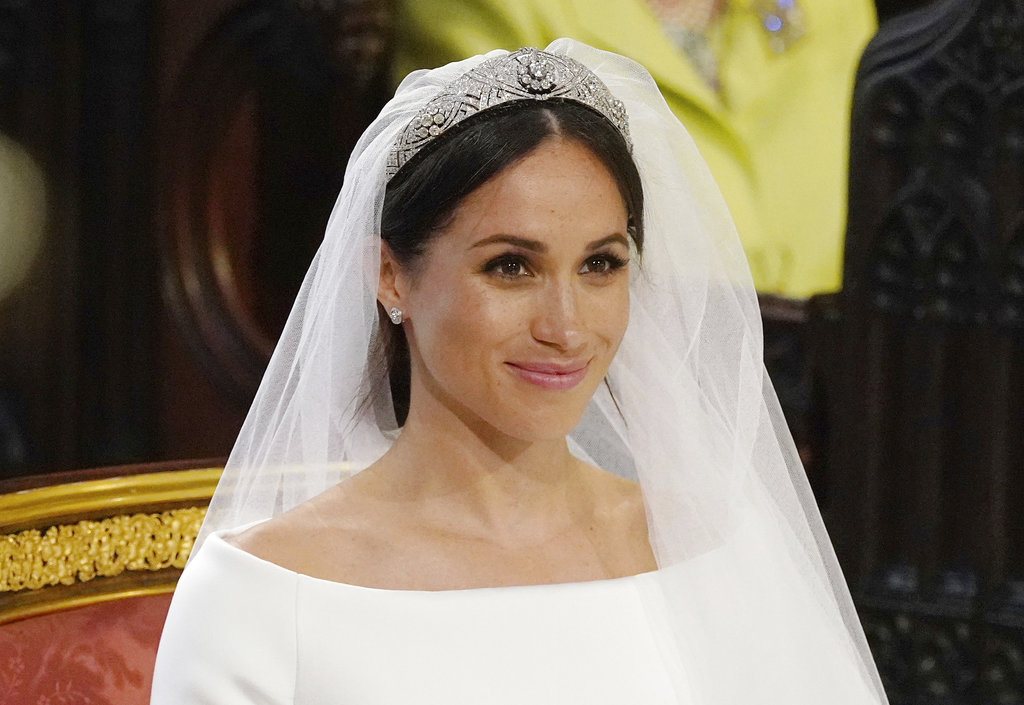 Meghan Markle esboza una sonrisa durante el discurso del reverendo estadounidense, Michael Curry. (Foto: AP)