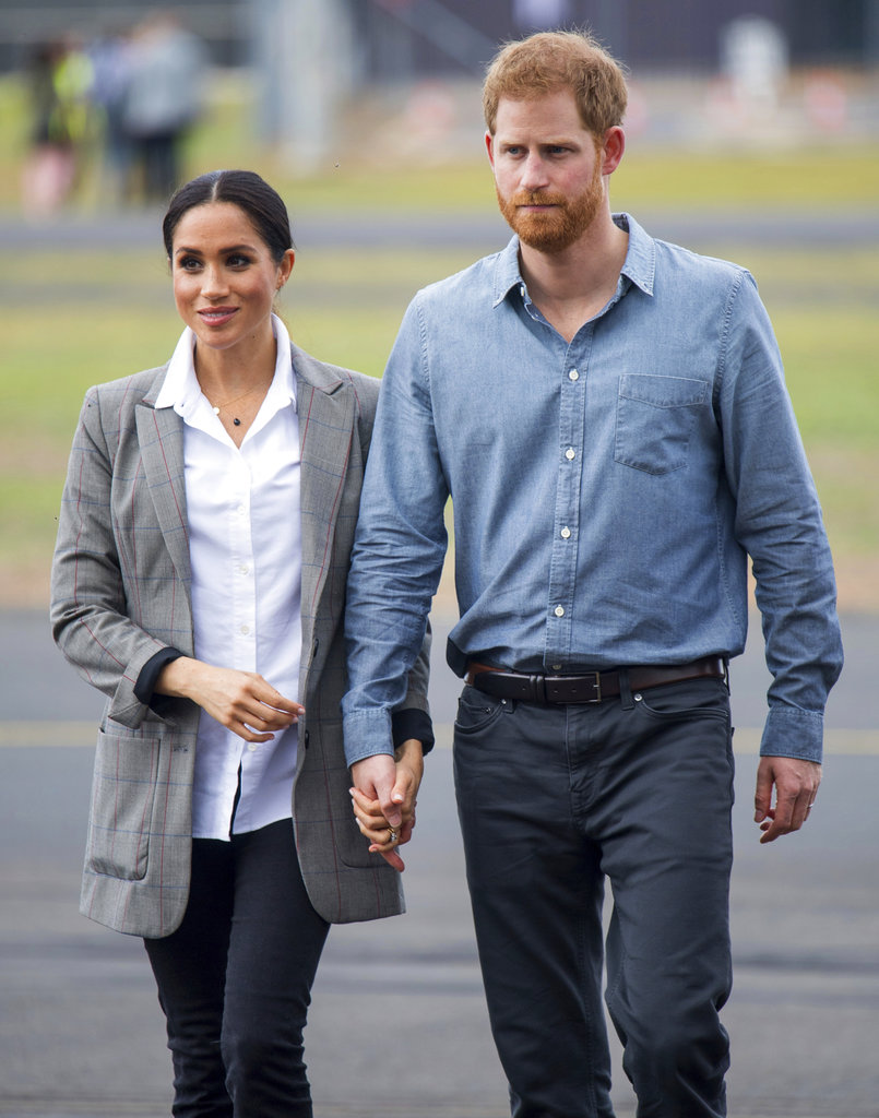 Harry y Meghan asistieron al bautismo y presentación de un nuevo avión sanitario del Servicio Aéreo Médico Real en el Aeropuerto Regional de Dubbo, Australia. (Foto: AP)