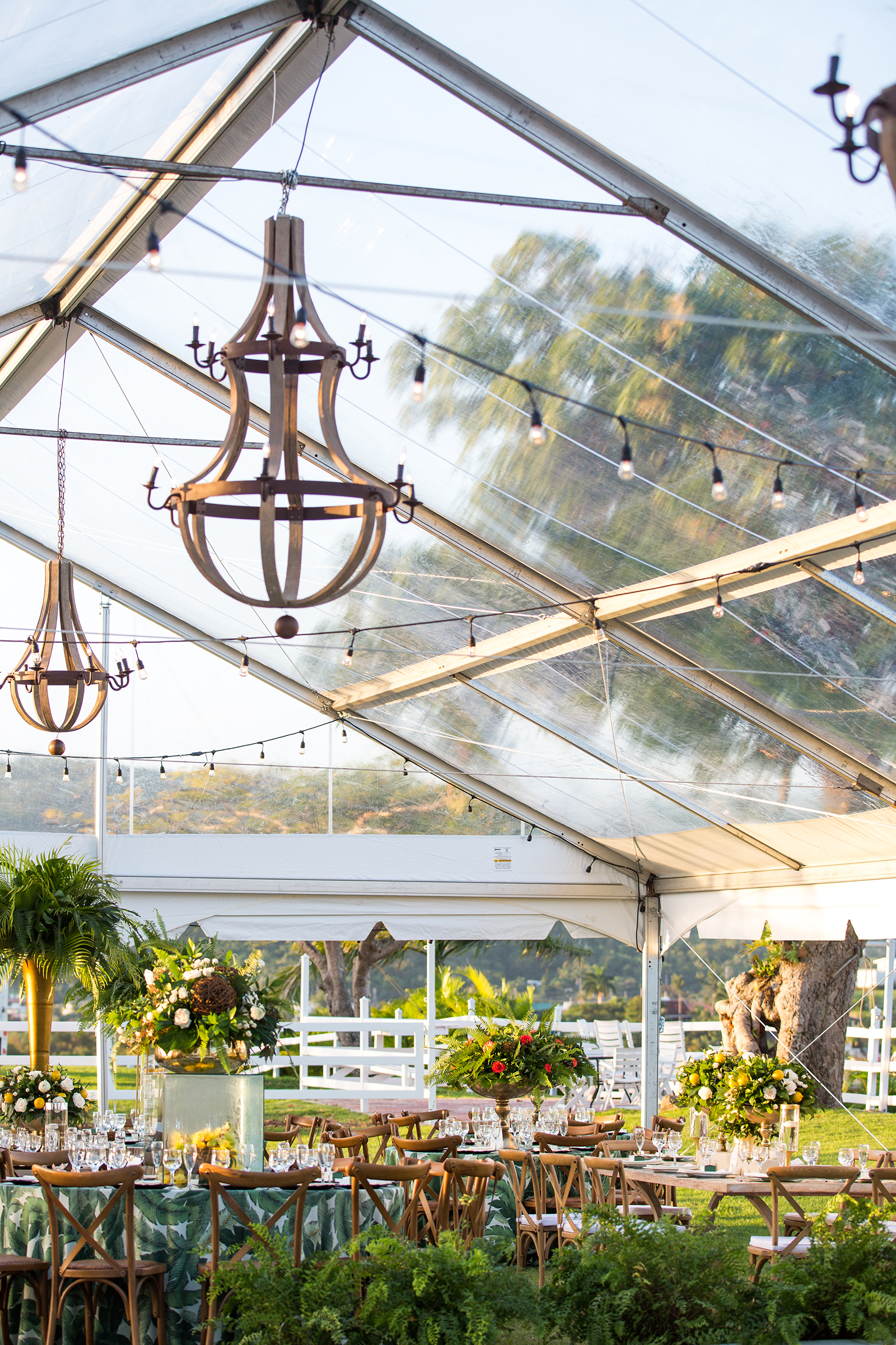 La decoración, de Pedro Omar Velázquez tuvo como eje central una enorme carpa transparente con candelabros rústicos en madera y plantas, flores y frutas. Mientras que el cuido de los niños durante la ceremonia y la recepción, fue de Bembeteo pa los pekes Foto Saúl Padua.