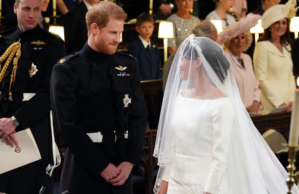 El príncipe Harry y Meghan Markle no dejaban de mirarse a los ojos durante la ceremonia. Jonathan Brady/PA Wire