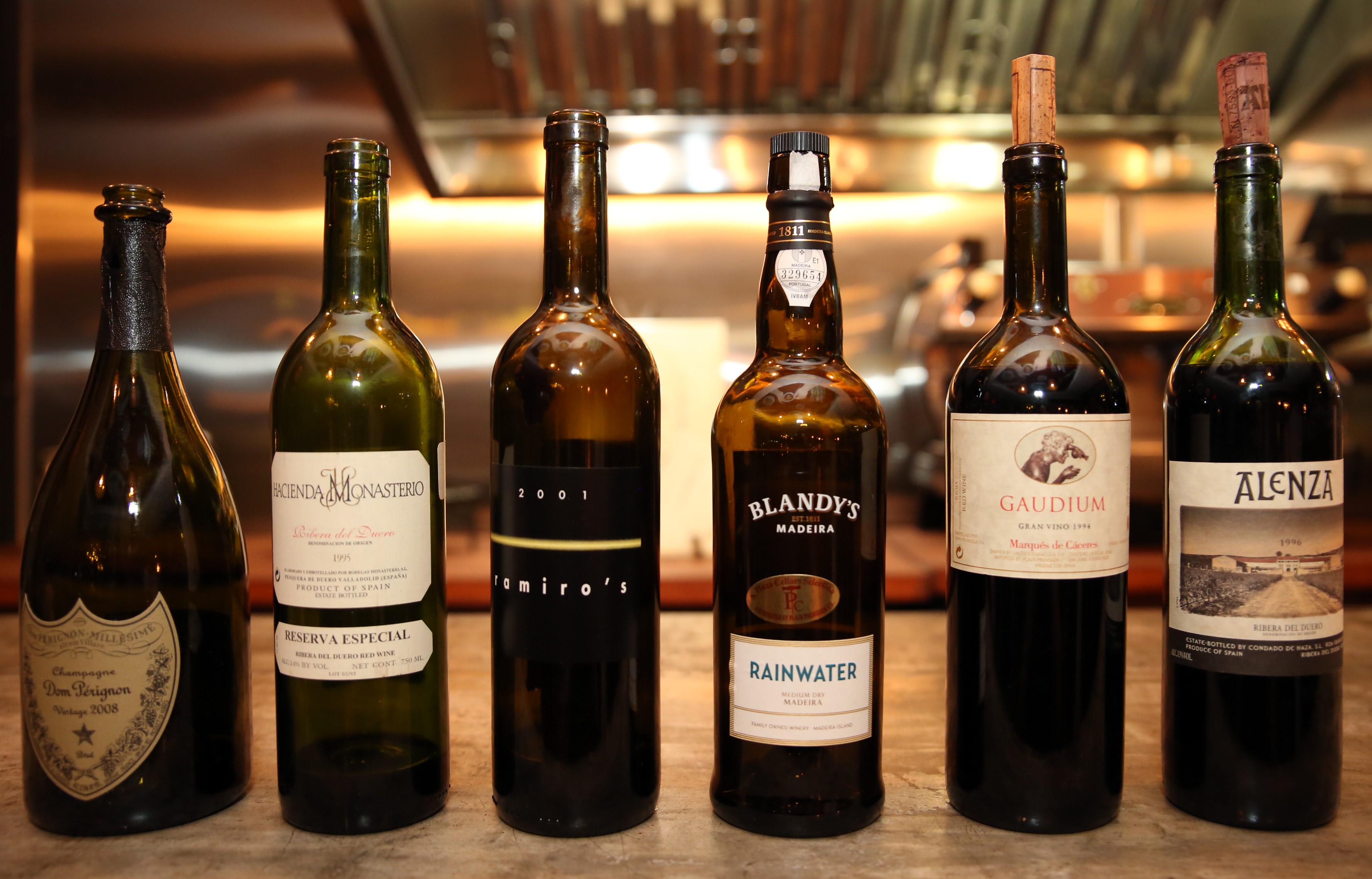 Bebidas degustadas en la cena especial. Foto suministrada