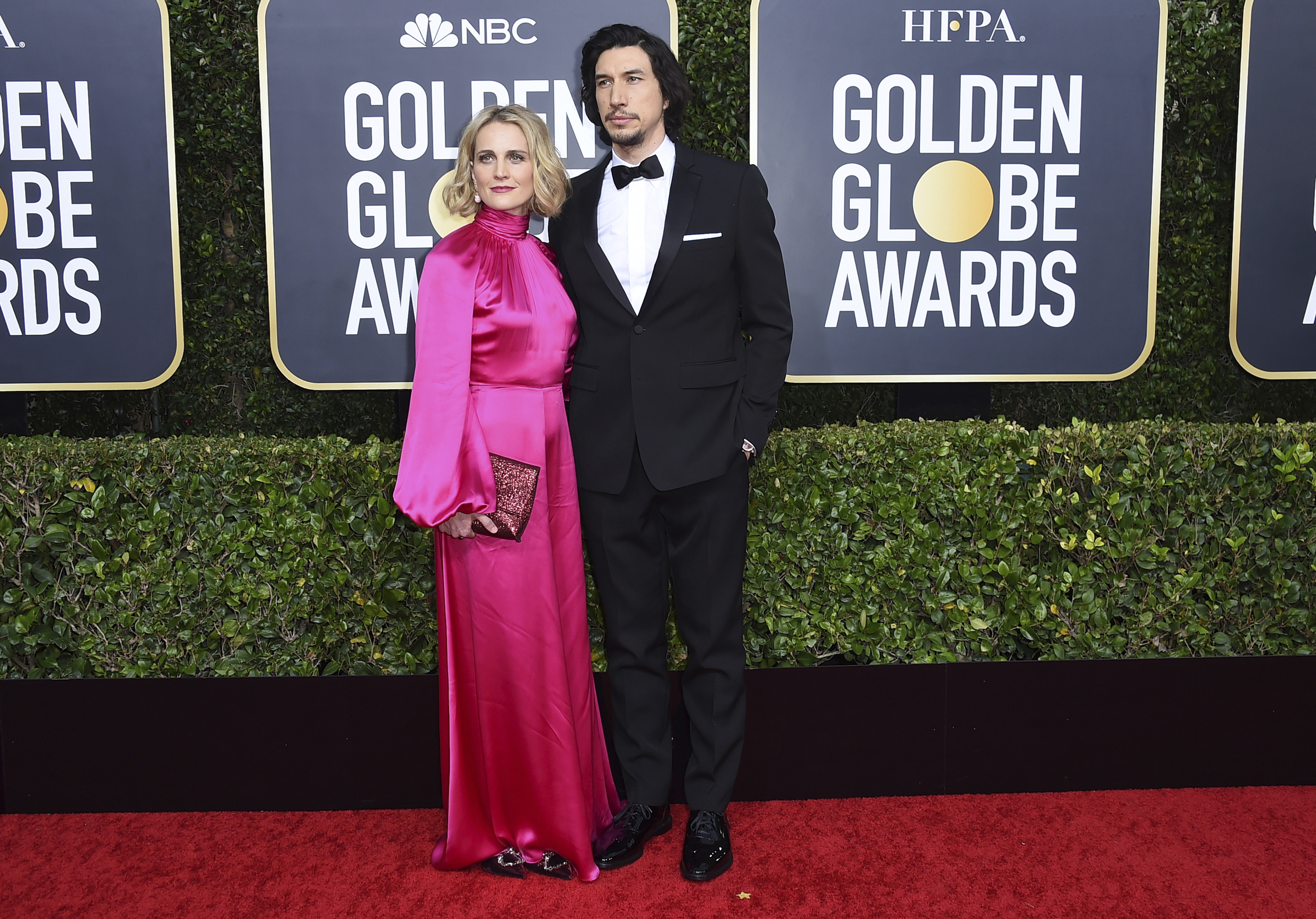 Adam Driver y Joanne Tucker. (AP)