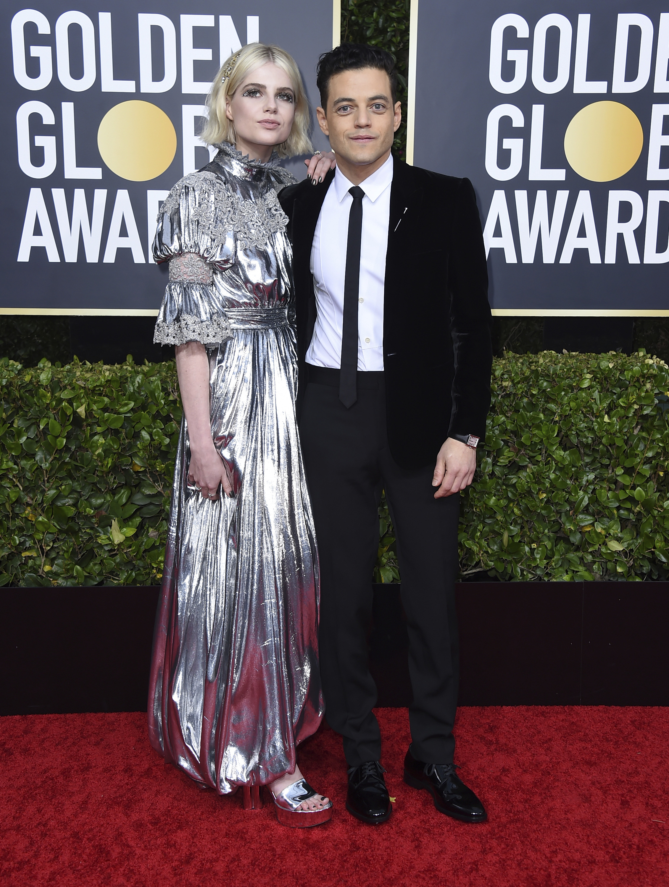 Lucy Boynton y Rami Malek. (AP)