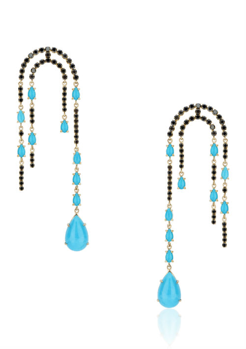 Pantallas de turquesas y diamantes Fern Freeman de Lido Jewelers. (Foto: Suministrada)