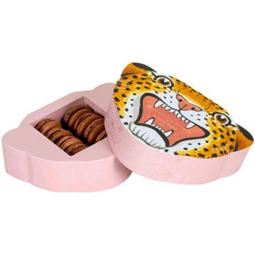 Ladurée presentó su colaboración con la diseñadora inglesa Charlotte Olympia. El estuche, un leopardo, como el sello de la diseñadora y los macarons (muy ingleses) de té y chocolate. (Foto: Suministrada)
