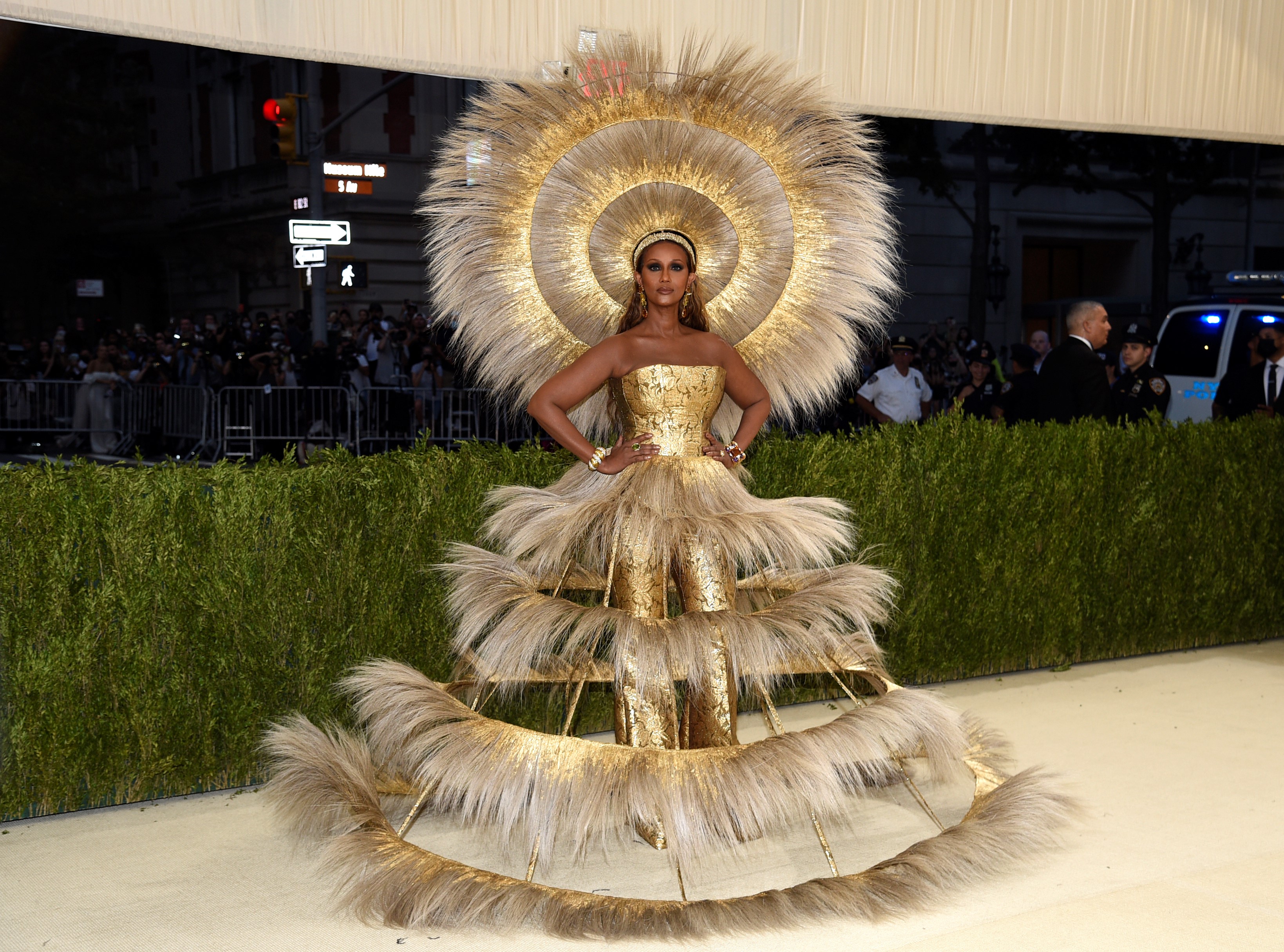 La modelo Iman en una creación de Gucci.