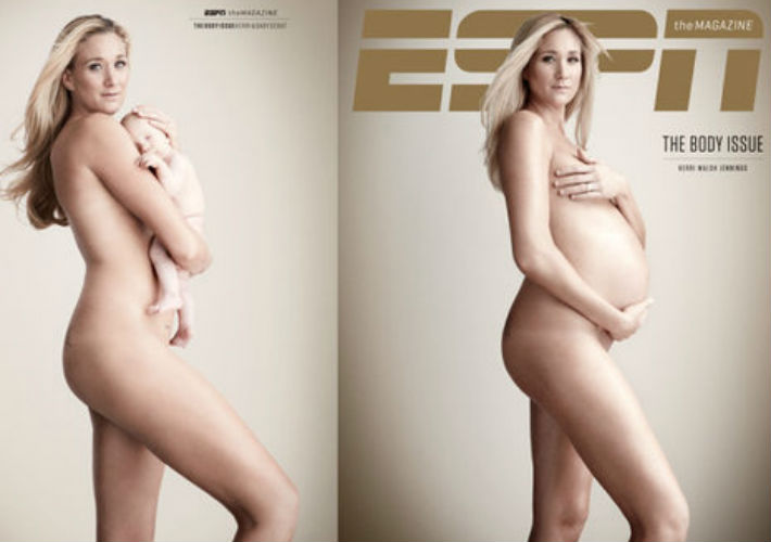 La voleibolista de playa olímpica Kerri Walsh Jennings mostró un antes y después de su embarazo para el ESPN Body Issue. (Archivo)