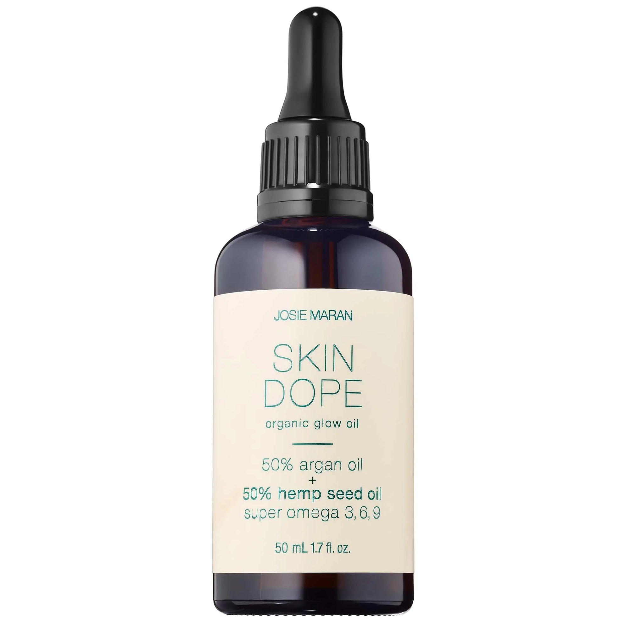 Josie Maran Skin Dope Argan + Hemp Oil ofrece una mezcla a partes iguales de aceite de argán y aceite de semilla de cáñamo para una piel más fuerte y resplandeciente. Se recomienda para todo tipo de piel que experimente pérdida de firmeza y elasticidad. (Suministrada)