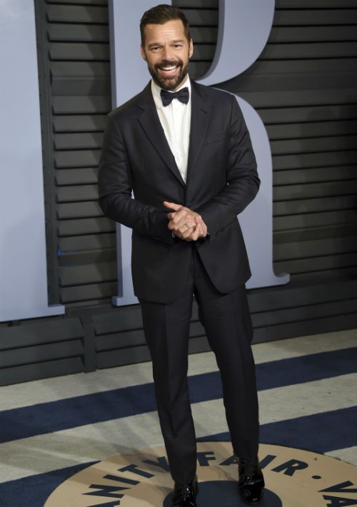 La estrella puertorriqueña Ricky Martin fue uno de los que llegó al "after party". (The Associated Press)