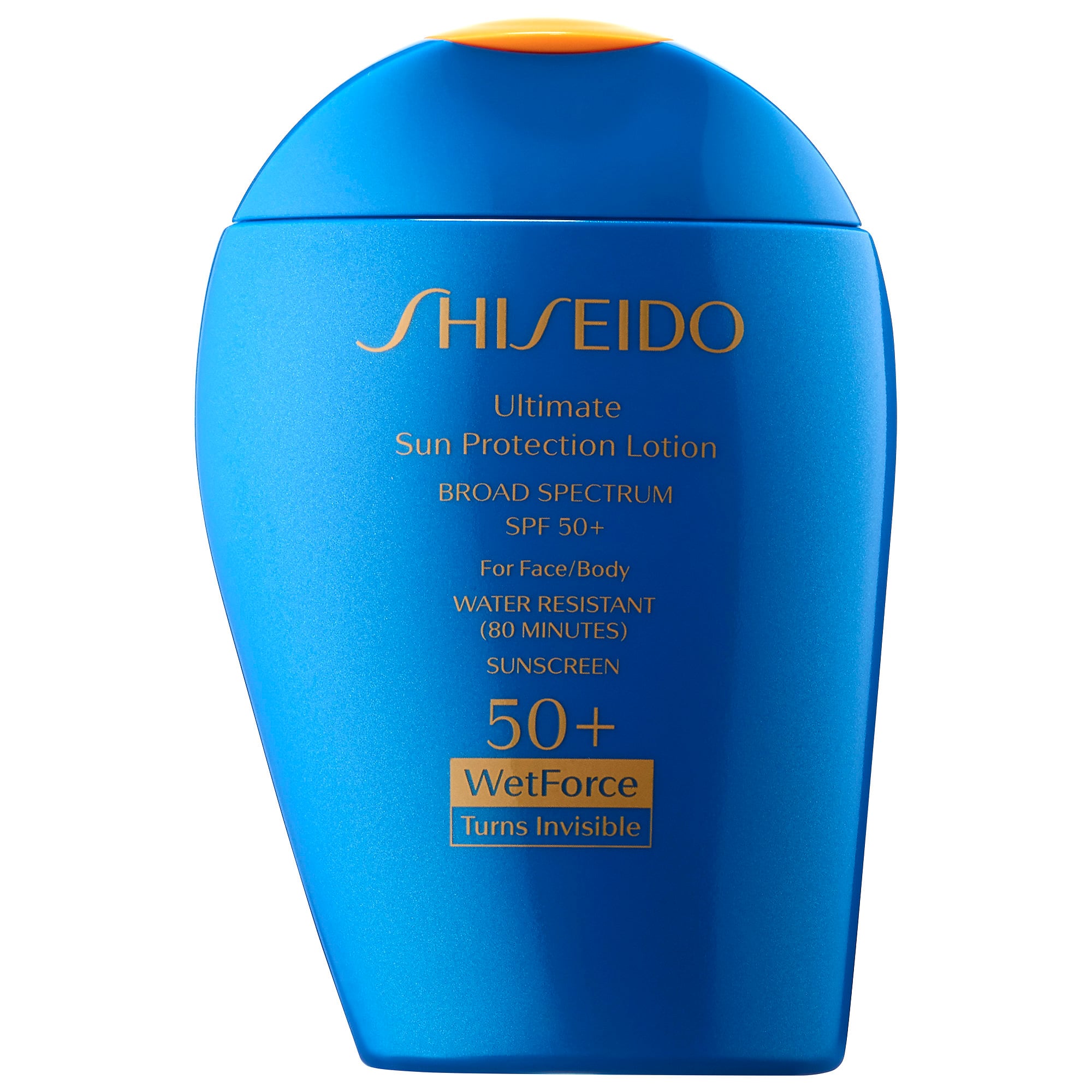 Shiseido Ultimate Sun Protection Lotion WetForce Broad Spectrum Sunscreen SPF 50+ - Este protector puedes usarlo tanto en el rostro como en el cuerpo y ofrece un filtro solar de 50 además se absorbe rápidamente para una mejor sensación. (Suministrada)