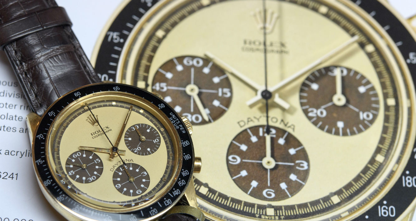 Rolex en oro 18K. Se espera que se venda hoy entre los $500,000 y $800,000. (Martial Trezzini/Keystone via AP)
