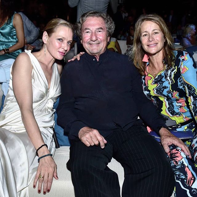 Uma Thurman junto a Federico y Carolina Stubbe