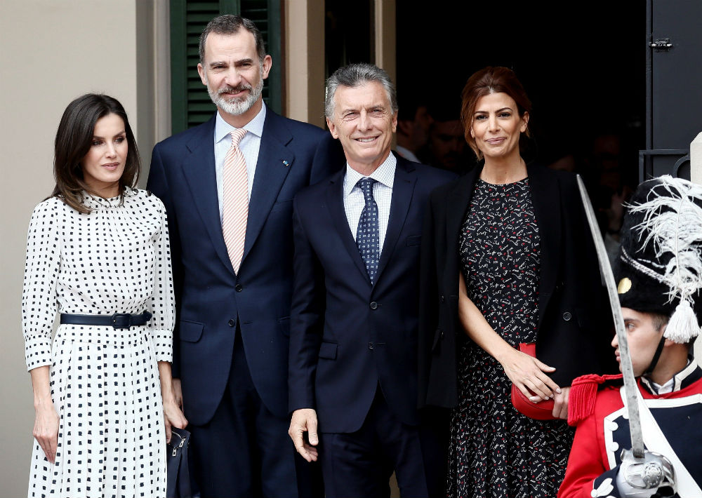 Los reyes Letizia y Felipe, junto al presidente y la primera dama de Argentina.