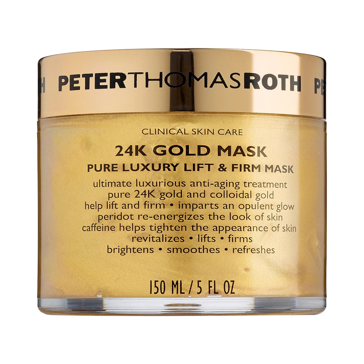 Aprovecha los beneficios que le ofrecen a tu piel esta mascarilla de oro de 24 kilates de la marca Peter Thomas Roth. Disponible en Sephora. (Suministrada)
