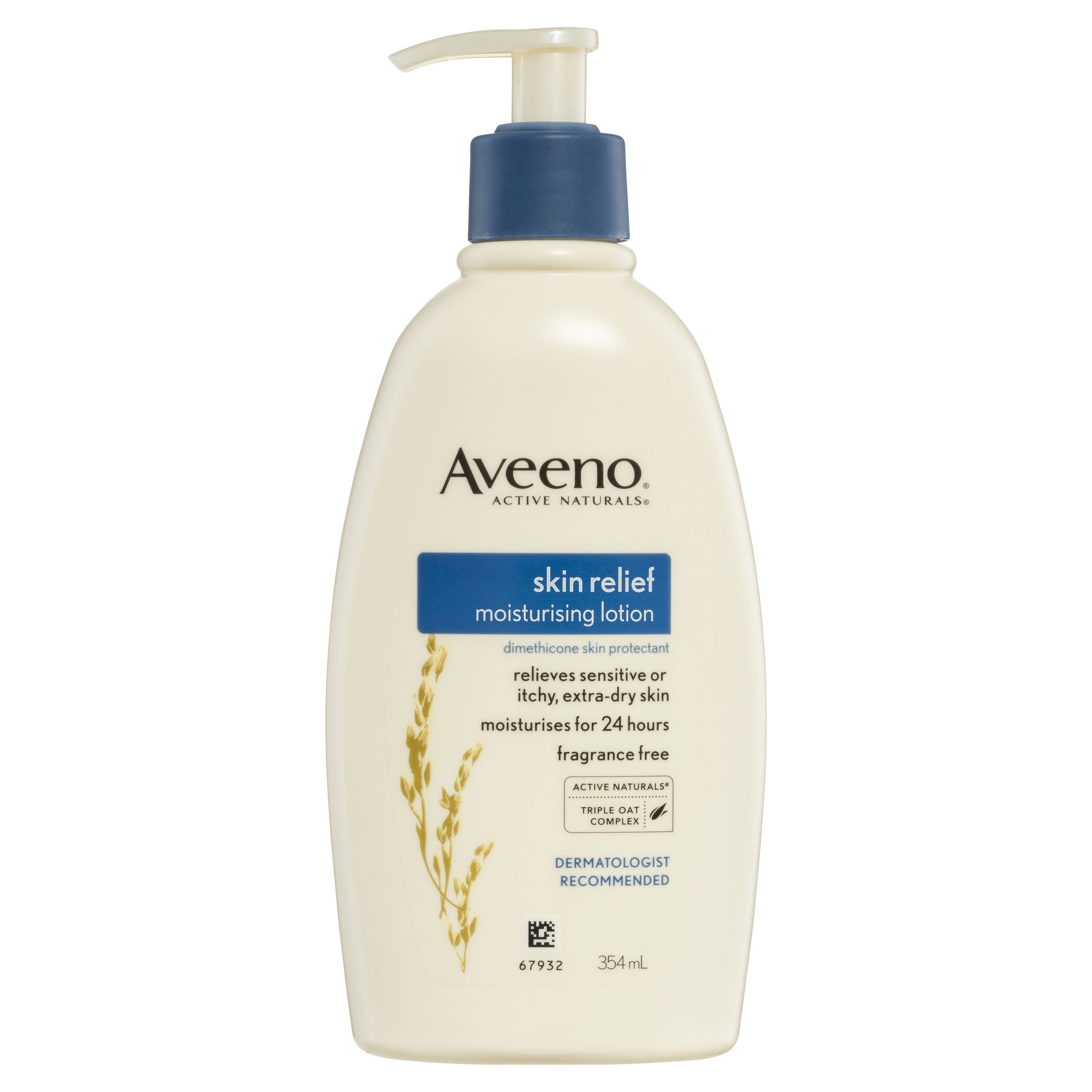 Aveeno Active Naturals Skin Relief 24 Hour Moisturizing Lotion Fragrance Free - Es la única crema para el cuerpo que me hidrata a profundidad y es libre de fragancia, lo que me asegura piel suave y cero alergias. (Foto: Suministrada)