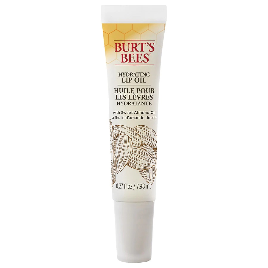 Burt’s Bees Hydrating Lip Oil Almond - Un hidratante para labios con aceite de almendras dulces que repone la humedad y reduce la apariencia de líneas finas y arrugas. Es fácil de aplicar. (Suministrada)