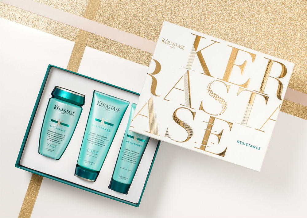 La línea Resistance de Kérastase reconstruye el cabello debilitado por las agresiones químicas y mecánicas. Consigue este los siguientes kits en salones de belleza que tengan Kérastase y son exclusivos para la época navideña. (Foto: Suministrada)