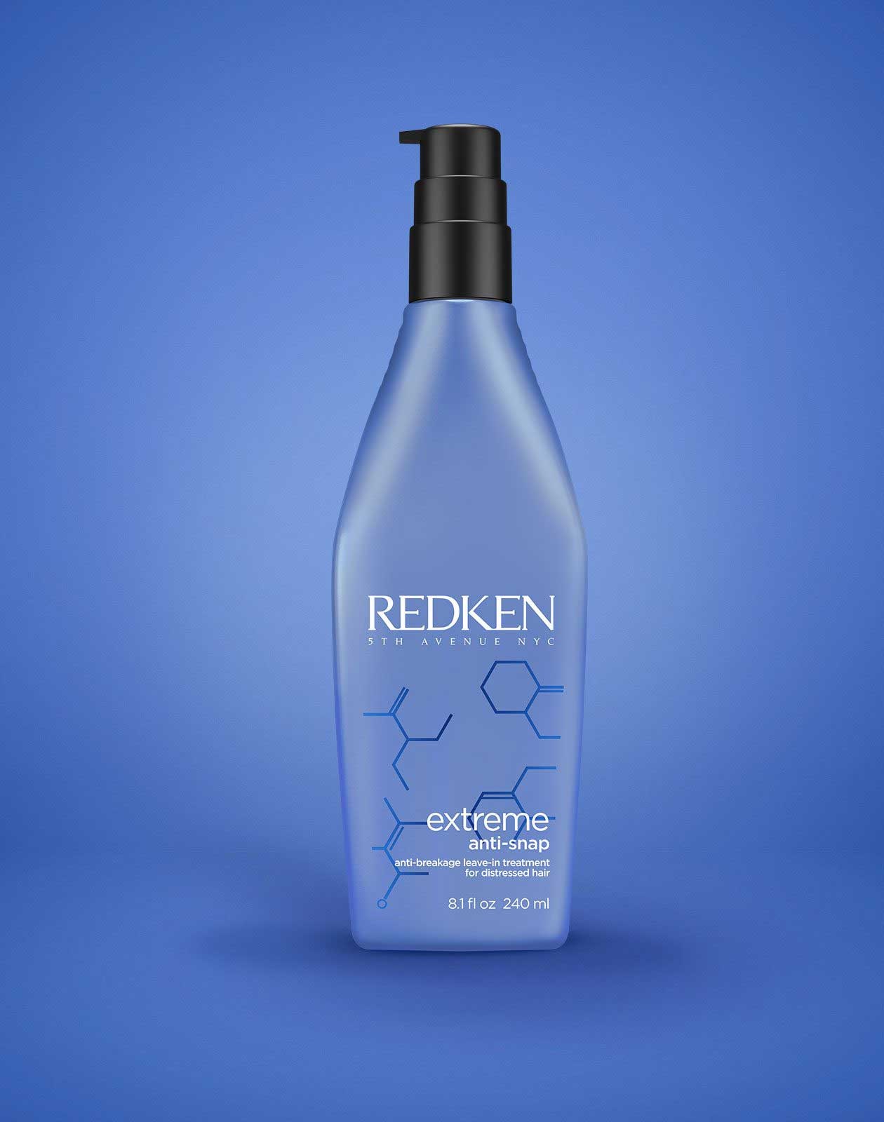Extreme Anti-Snap Leave-in Treatment for Damage Hair - Un producto de Redken para cabello dañado y con puntas abiertas. Este acondicionador que no necesita enjuague busca reparar, fortalecer y proteger el cabello contra el calor. Búscalo en salones de belleza. (Suministrada)